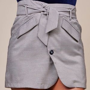 Houndstooth Plaid Mini Skirt